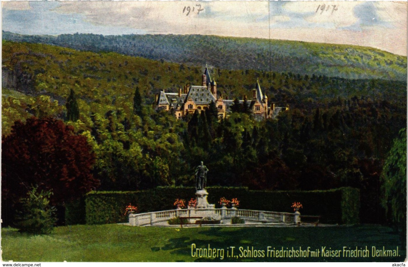 CPA AK Kronberg- Schloss Friedrichshof ,Kaiser Denkmal GERMANY (949436) - Kronberg