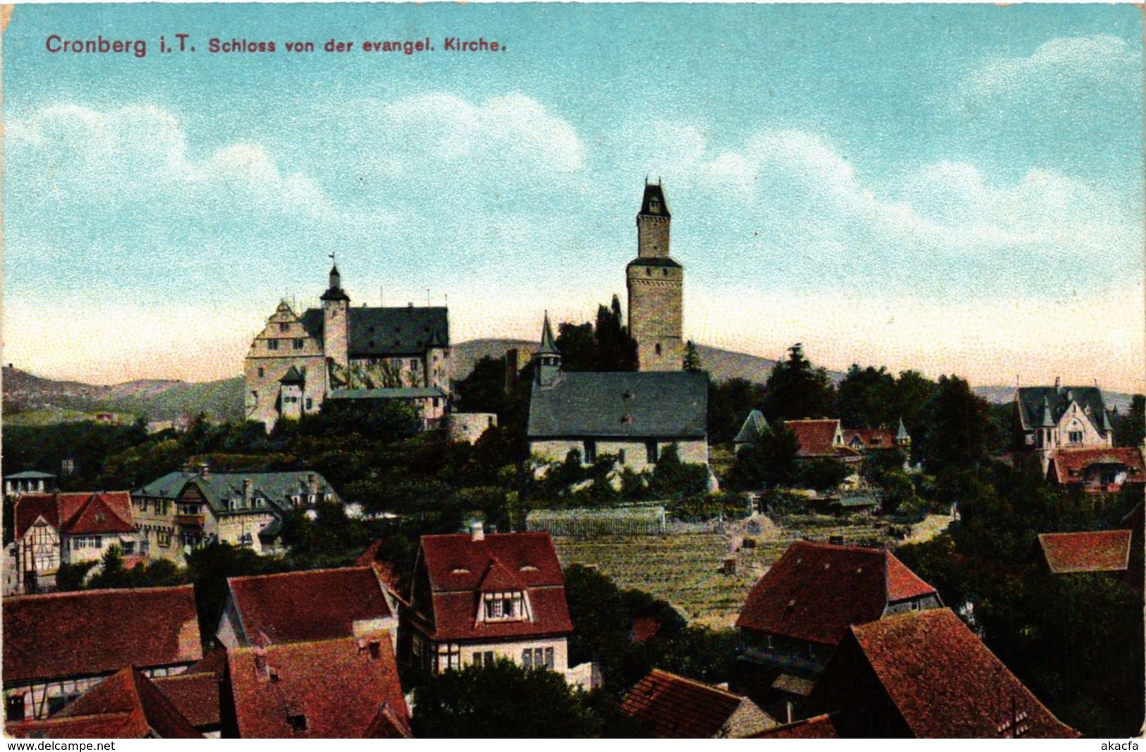 CPA AK Kronberg- Schloss V.d. Evangel. Kirche GERMANY (949446) - Kronberg