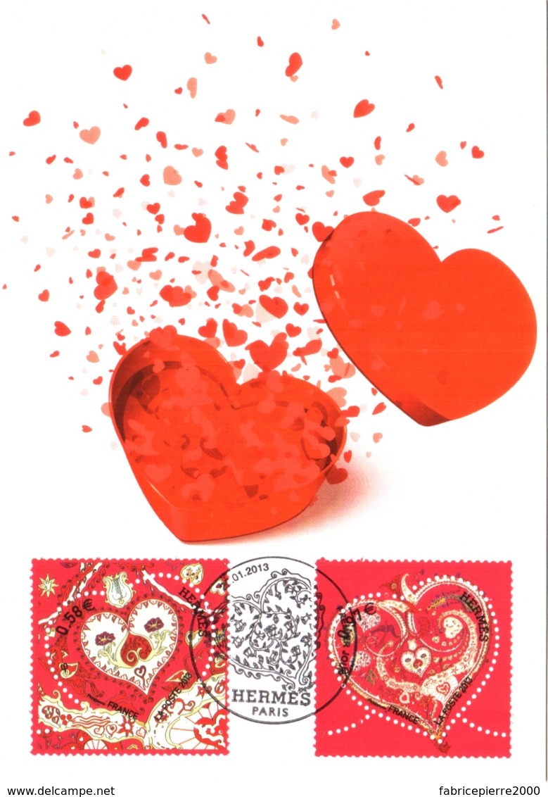 Carte Maximum YT 4717 Et 4718, De Tout Coeur Saint-Valentin Hermès, 1er Jour 25 01 2013 Paris 75 TBE Mode, Couture - 2010-2019