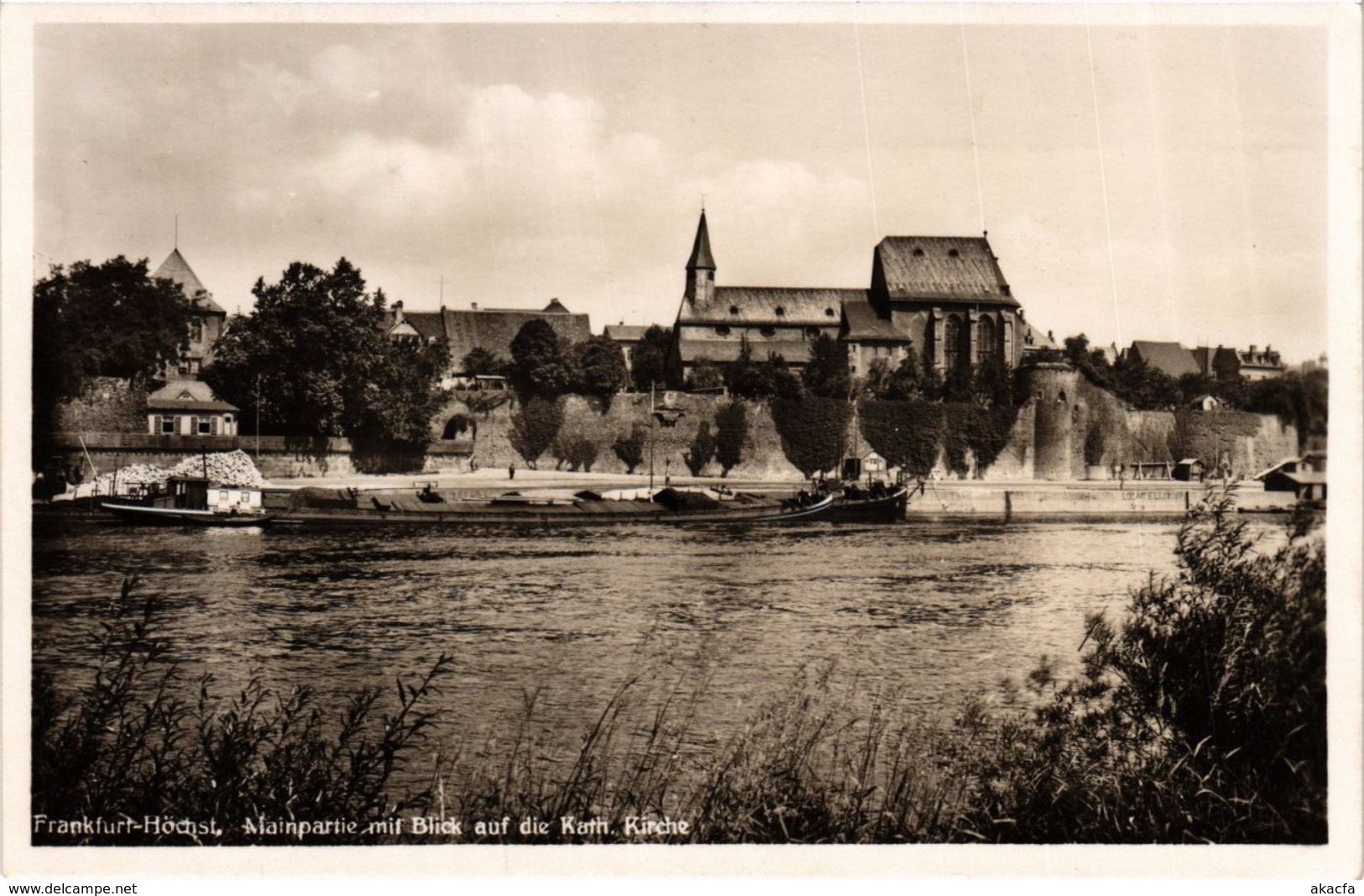 CPA AK Hochst- Mainpartie M. Blick A.d. Kath.Kirche GERMANY (949735) - Hoechst