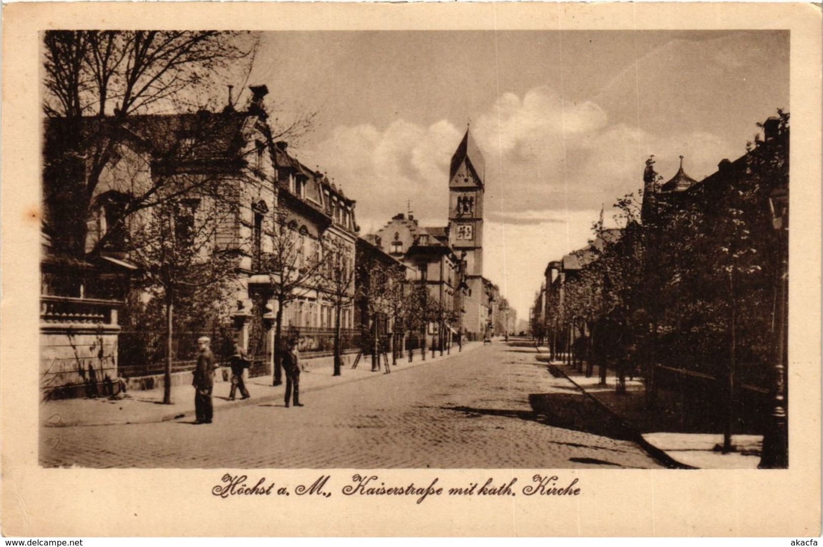 CPA AK Hochst- Kaiserstrasse M. Kath. Kirche GERMANY (949792) - Hoechst