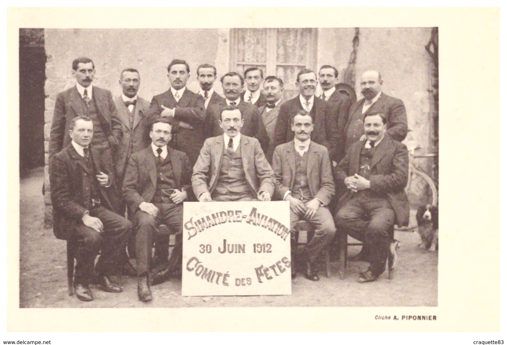 SIMANDRE-AVIATION  COMITE DES FETES  30 JUIN 1912   CARTE PHOTO - Personnes Anonymes