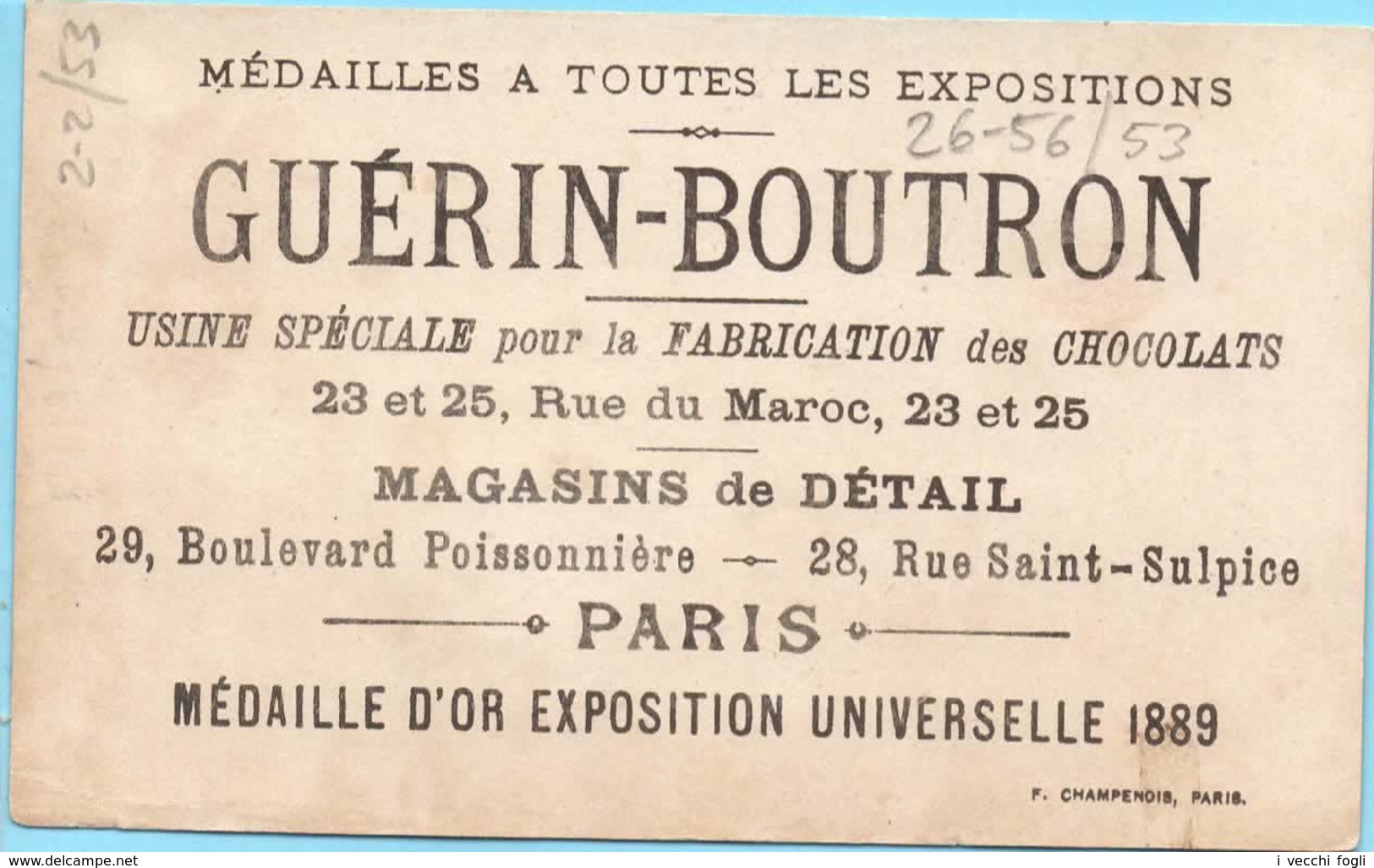 Chromo Chocolat Guérin-Boutron. Clef Des Songes. Vous Irez En Russie. Lit. Champenois TM 26-56/53 - Guérin-Boutron