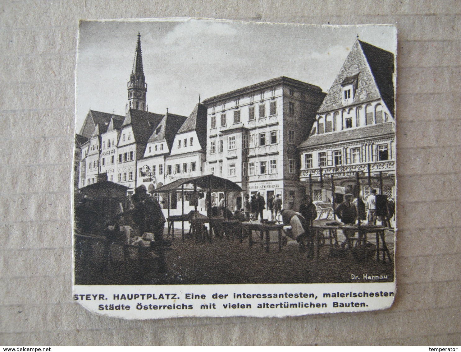 Austria - Steyr. Hauptplatz / Picture, Clip From A Cigarette Box ( 25 MOERIS Zigaretten Österr. - Tabak Regie ) - Autres & Non Classés