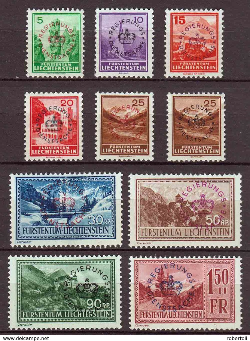 Liechtenstein 1934, Dienstmarken 11-19* Mit 15 A + B, Hoher Katalogwert !!! - Unused Stamps