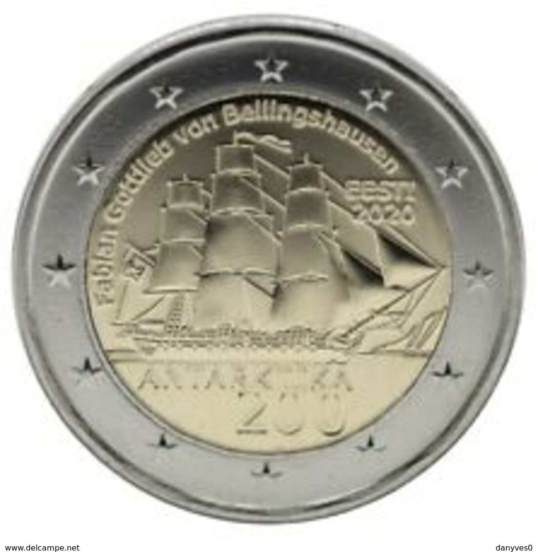 Pièce  Commémorative 2 Euros  Estonie  2020 UNC  " Antartica  " - Estonia