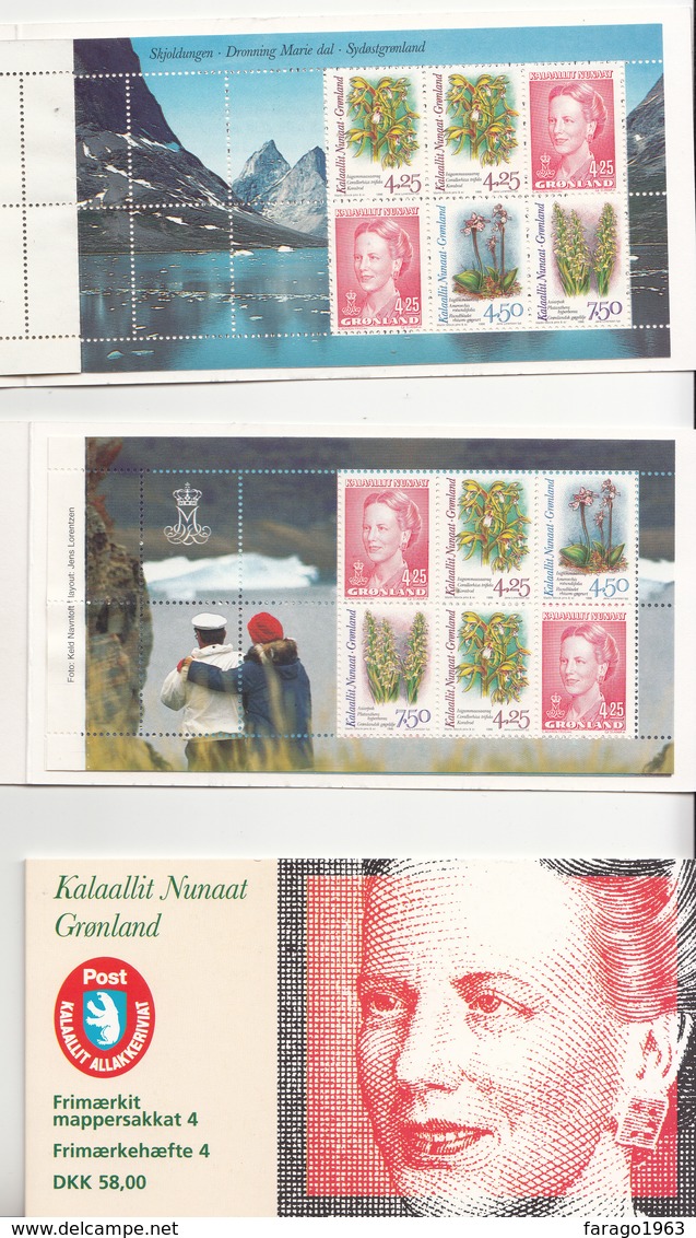 1996 Greenland Queen Orchids Flowers Booklet Complete @ BELOW FACE VALUE - Postzegelboekjes