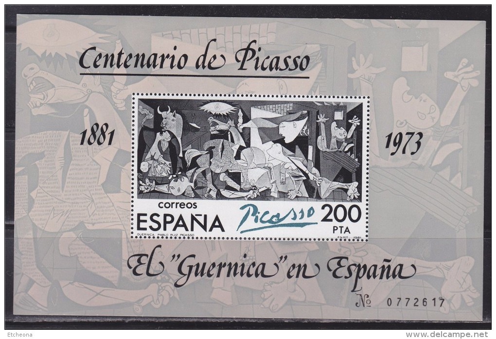 = Bloc Neuf Centenaire De Picasso El Guernica Bloc Feuillet 29 De 1981 - Blocs & Feuillets