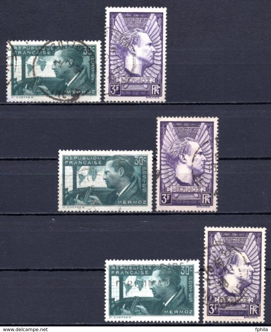 1937 FRANCE JEAN MERMOZ 3x Sets MICHEL: 343-344 USED - Gebraucht