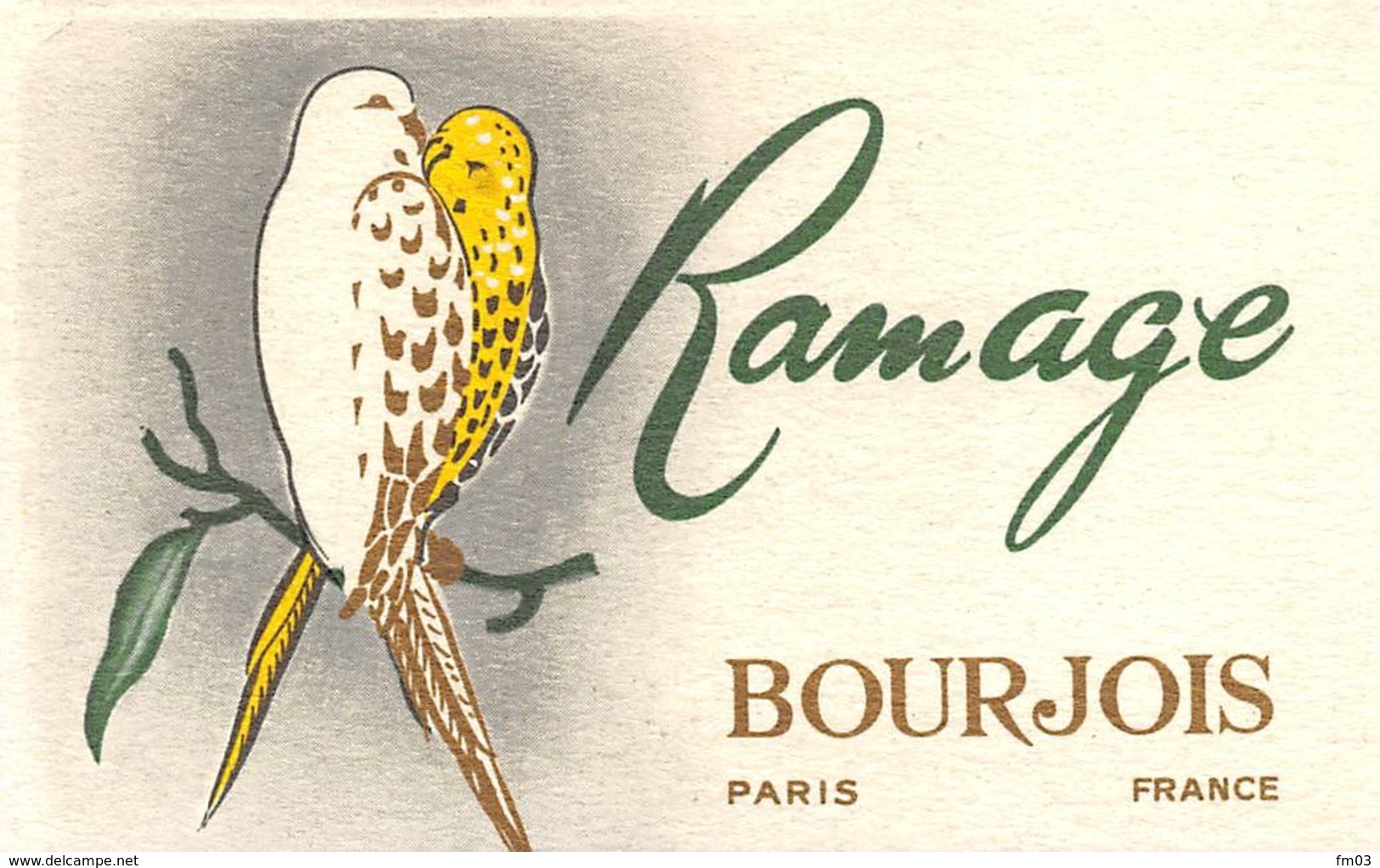 Carte Parfumée Ramage Bourgeois Parfum - Anciennes (jusque 1960)