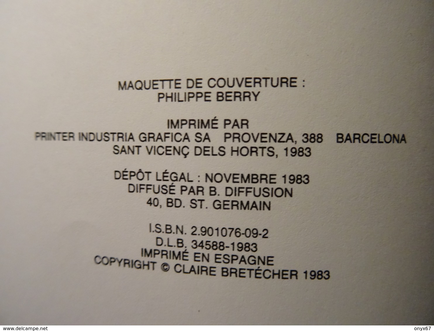 BD Souple Claire BRETECHER " Le Destin De Monique "   1983 Imprimé En Espagne 3 SCANS - Brétecher