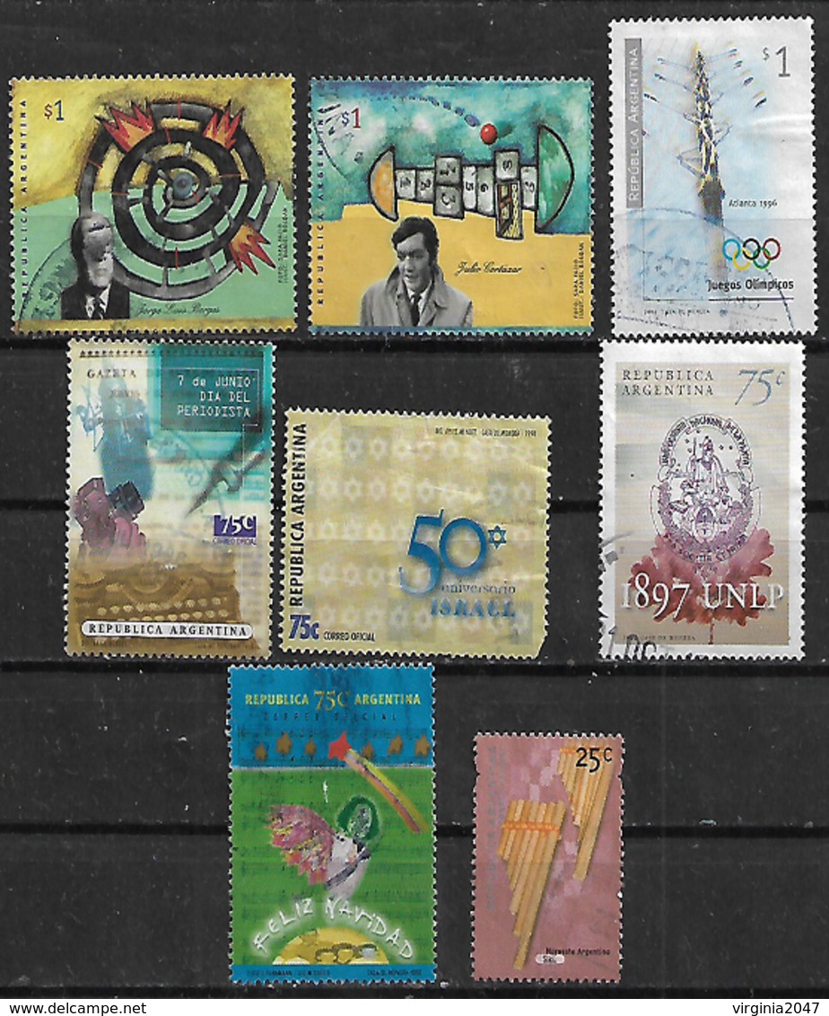 1996-8 Argentina Personajes Escritores-periodista-universidad De La Plata-juegos Olimpicos-navidad 8v. - Used Stamps