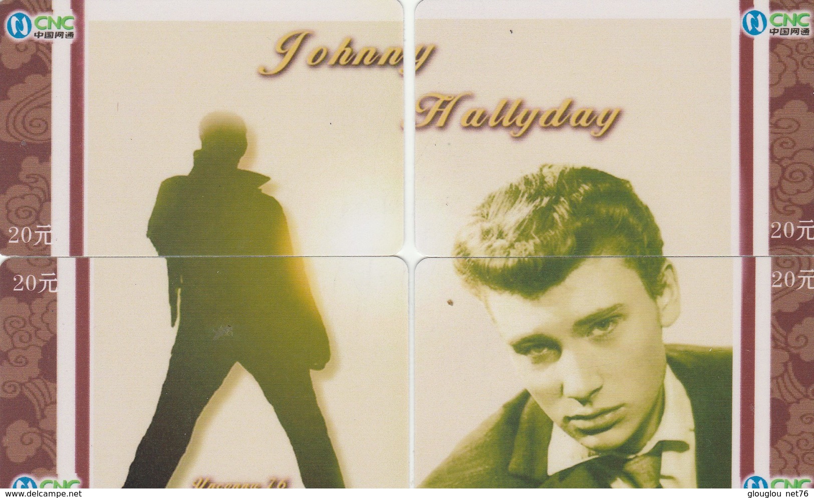 TELECARTE ETRANGERE...PUZZLE 4 CARTES  ...JOHNNY HALLIDAY - Personen