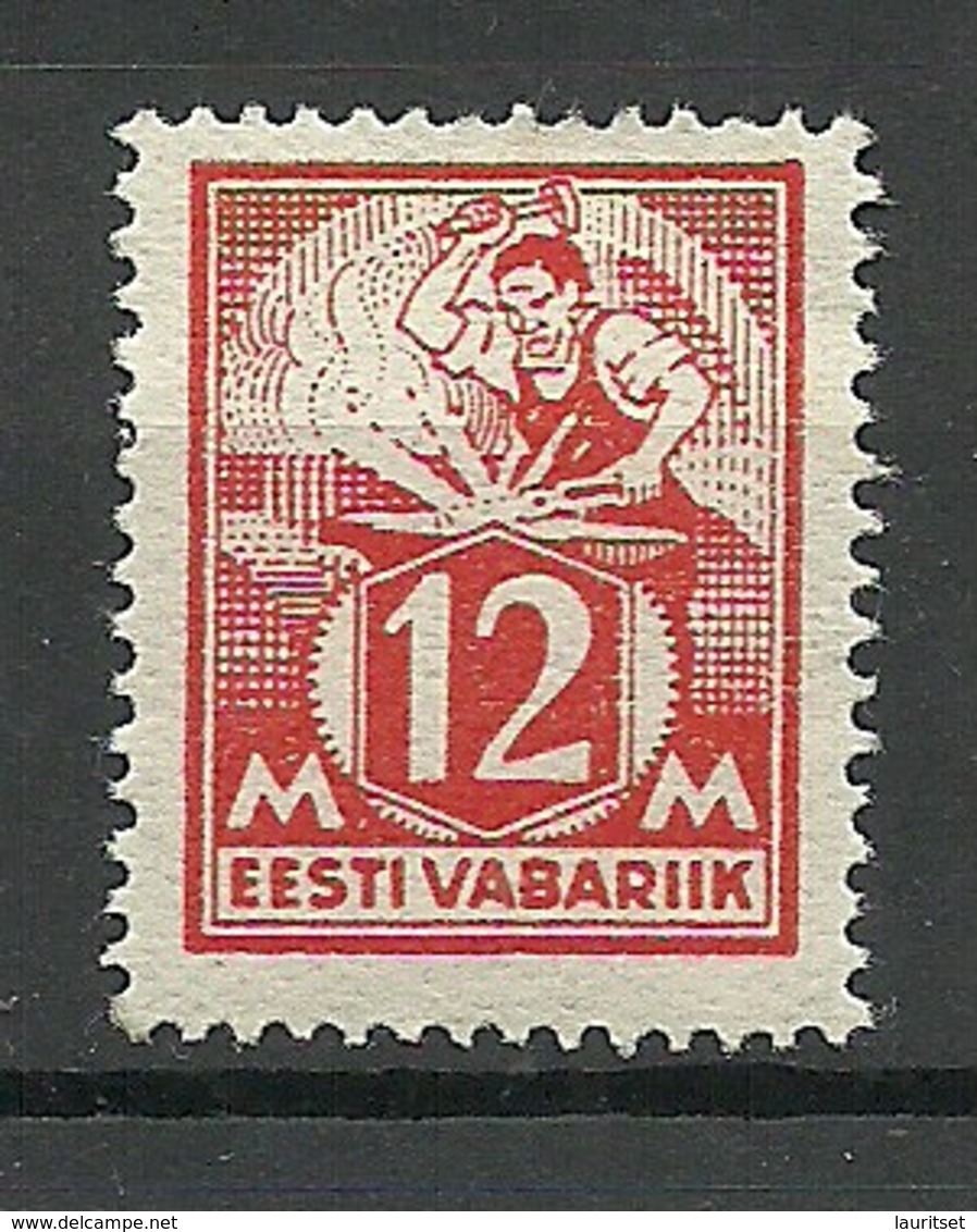 Estonia 1925 Michel 57 IV (thick  Paper Type) * - Estonia