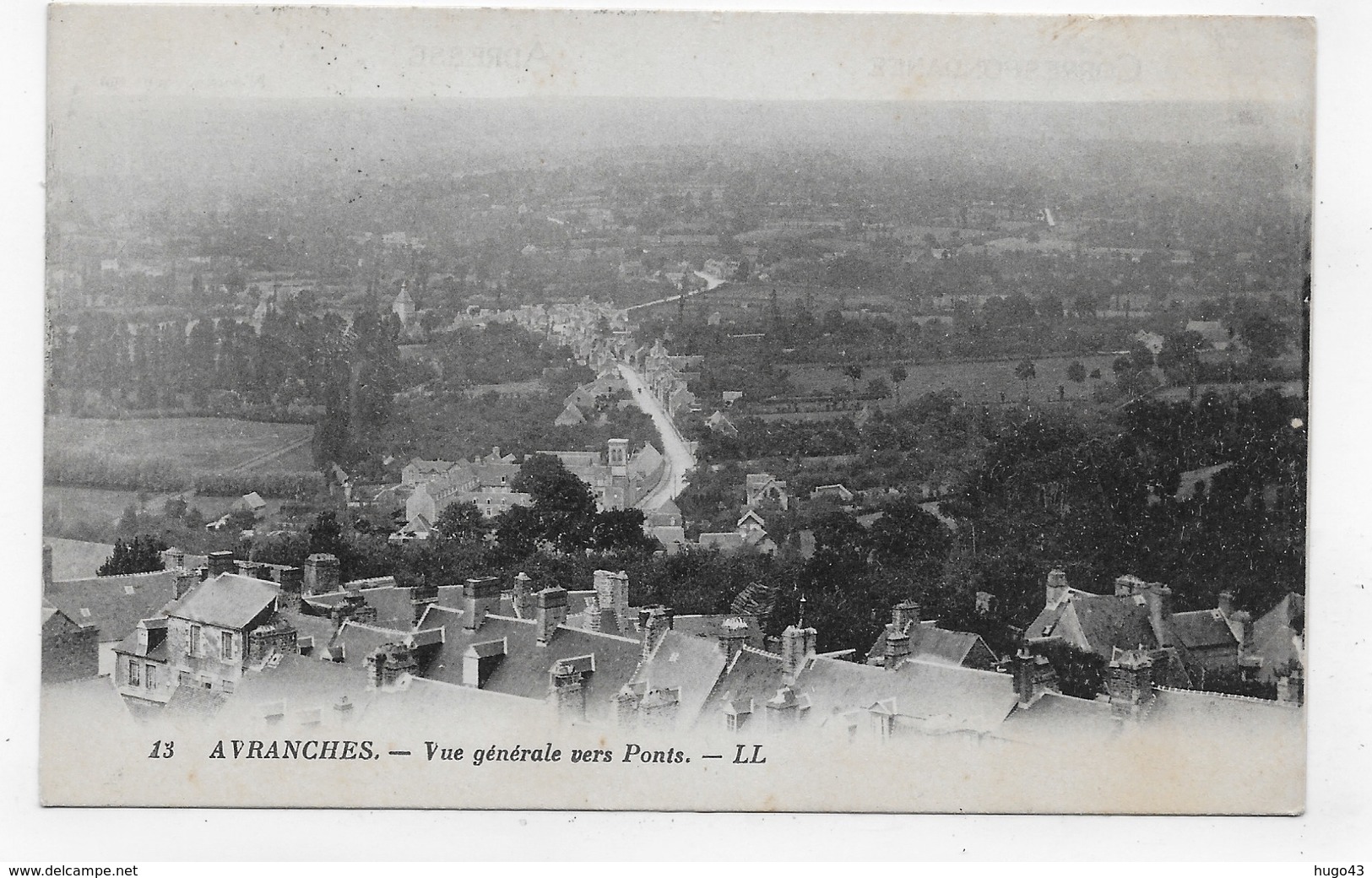 (RECTO / VERSO) AVRANCHES EN 1929 - N° 13 - VUE GENERALE VERS PONTS - CPA VOYAGEE - Avranches