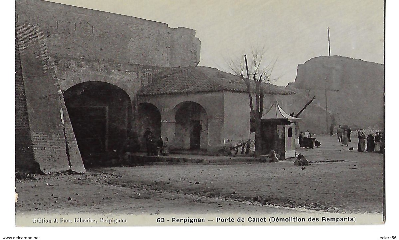 66 PERPIGNAN PORTE DE CANET (DEMOLITION DES REMPARTS) CPA 2 SCANS - Perpignan