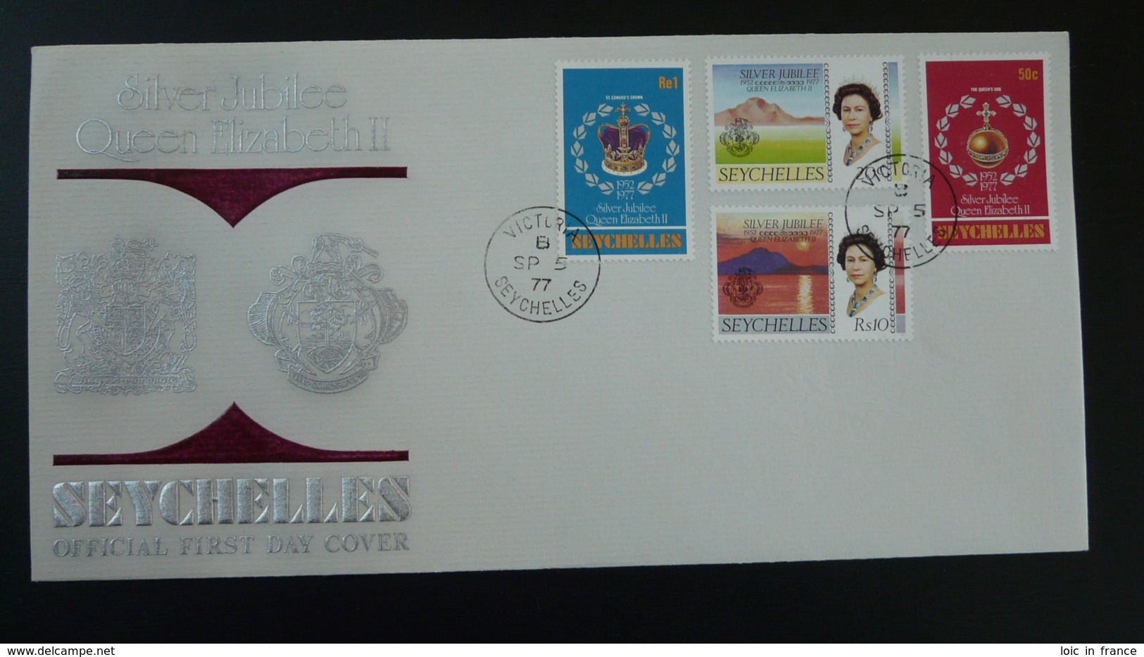FDC Queen Elizabeth II Silver Jubilee Seychelles 1977 - Seychelles (1976-...)