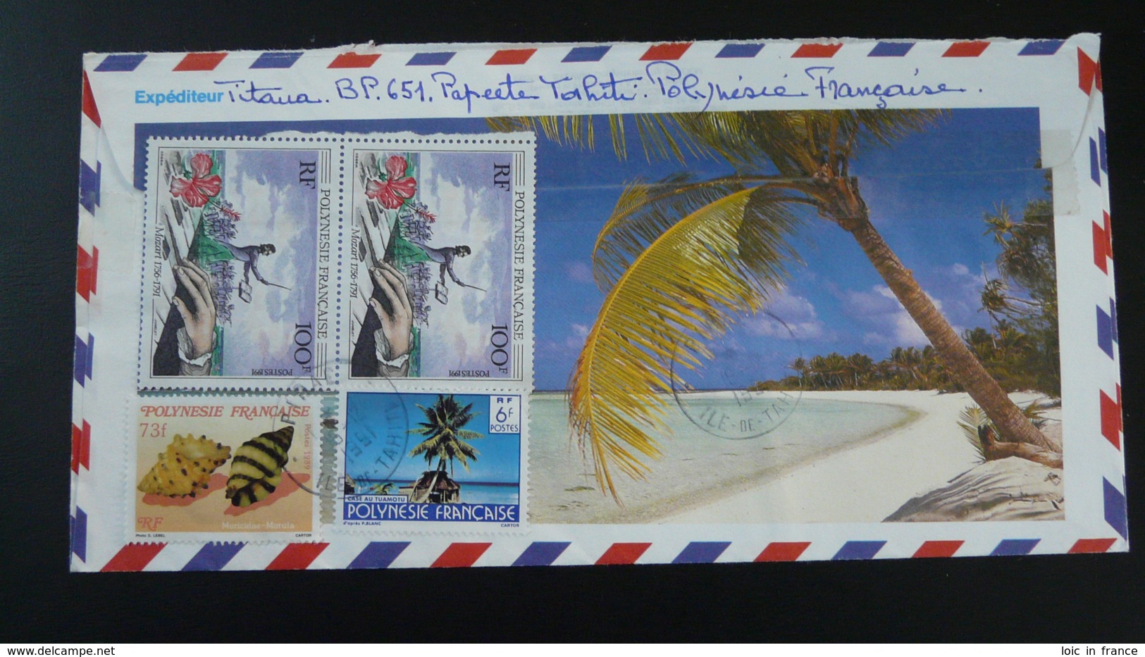 Lettre Recommandée Registered Cover Pirae Tahiti Polynésie 1991 - Storia Postale