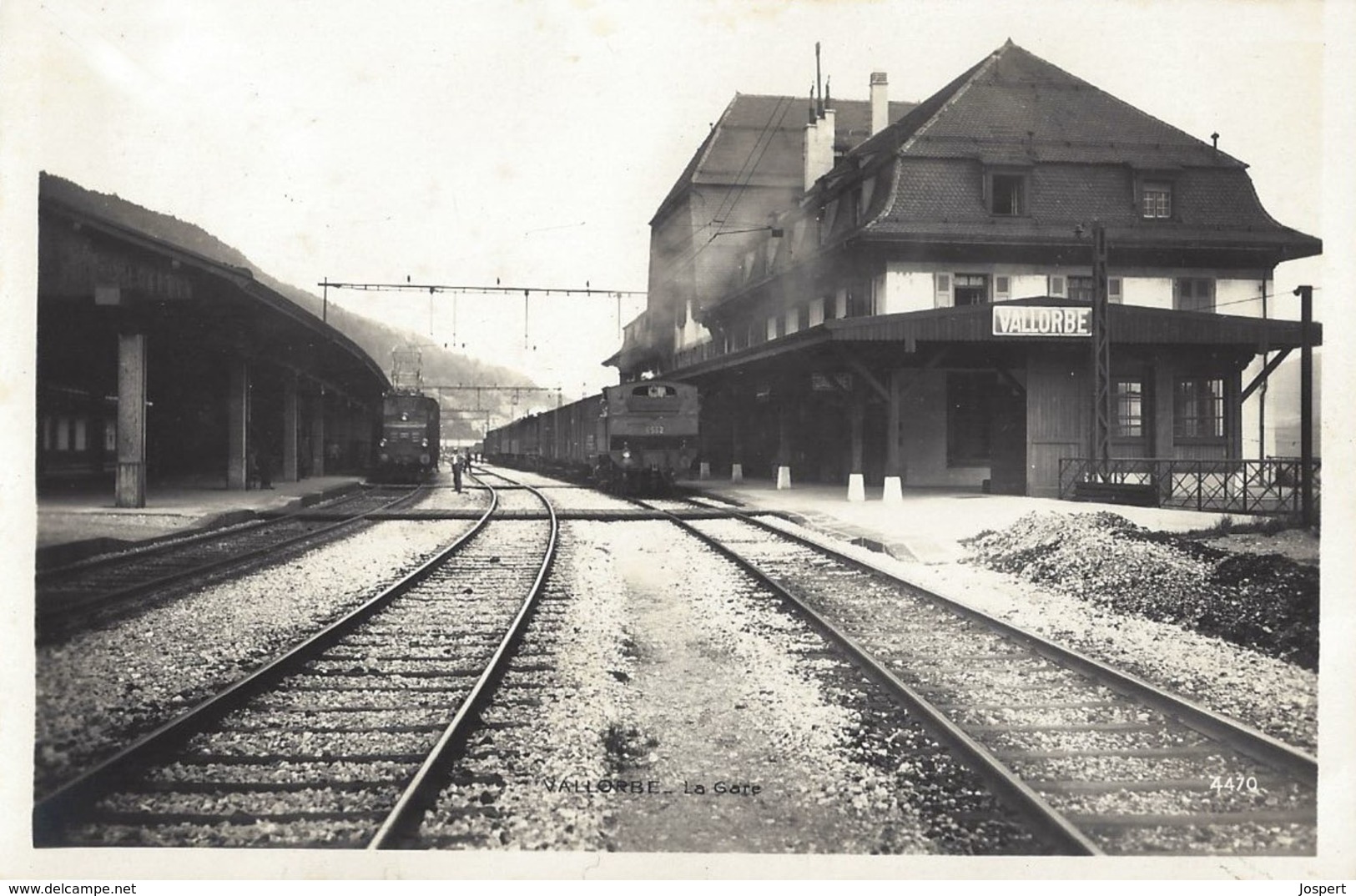 RPCP : Vallorbe, Stoomtrein, Train à Vapeur, Photo Of Old Postcard, 2 Scans - Trains