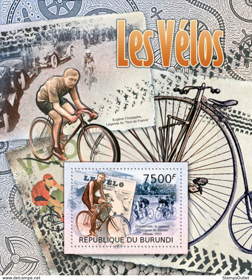 BURUNDI 2012 - Bicycles S/S. Official Issues. - Unused Stamps