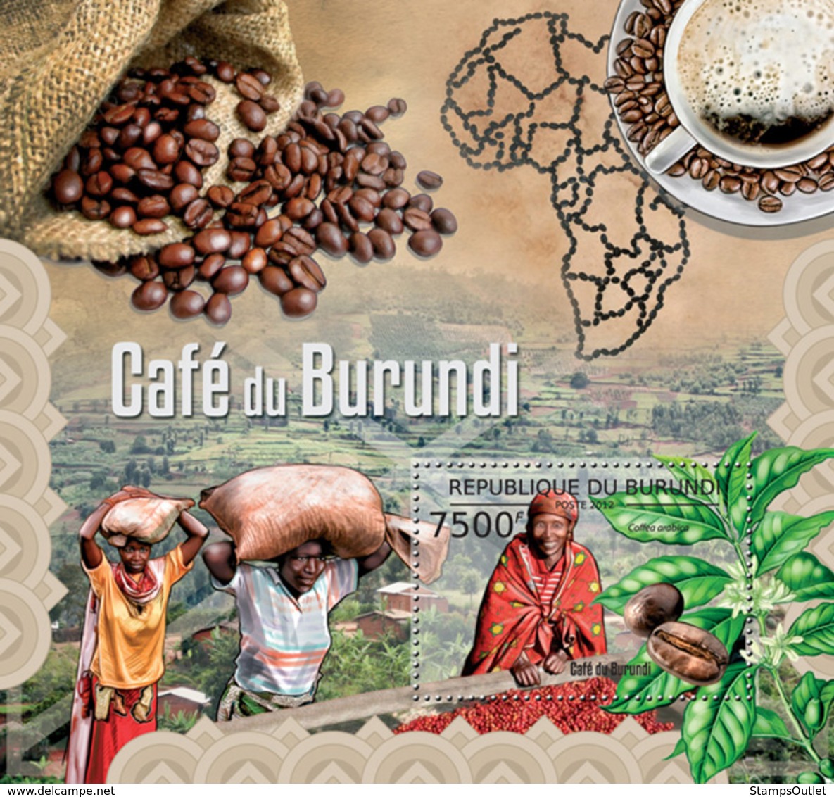 BURUNDI 2012 - Coffee Of Burundi S/S. Official Issues. - Unused Stamps