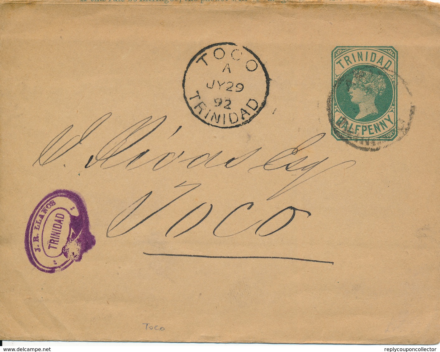 TRINIDAD / TOGO  - 1892  , VICTORIA , Wrapper , Streifband - Trinité & Tobago (...-1961)