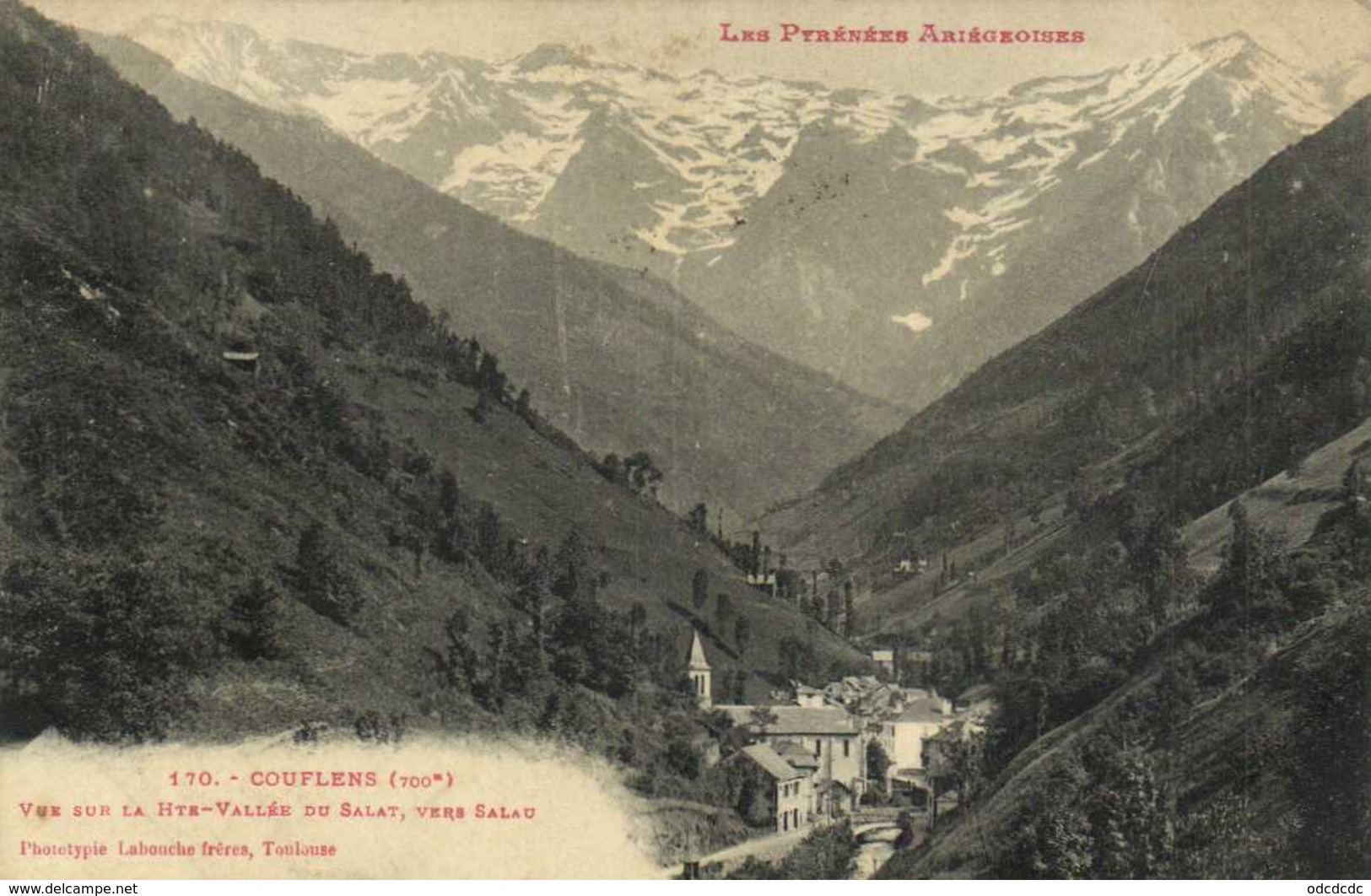 Les Pyrénées Ariegeoises COUFLENS (700m) Vue Sur La Hte Vallée Du Salat Vers Salau  Labouche RV Hopital NO20 Pamiers - Autres & Non Classés