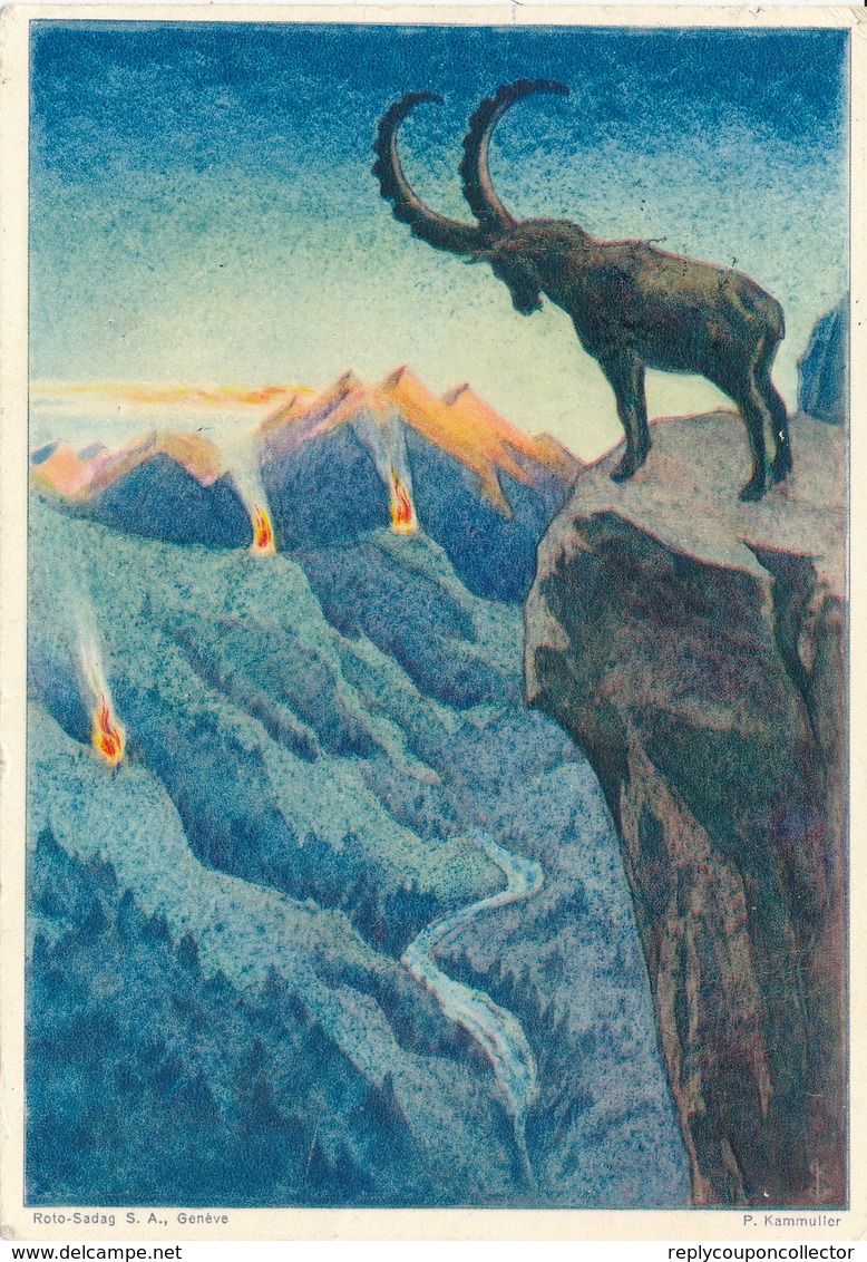 SCHWEIZ / SUISSE / UETLIBERG  -  1933 ,  Bundesfeier  Steinbock - Entiers Postaux