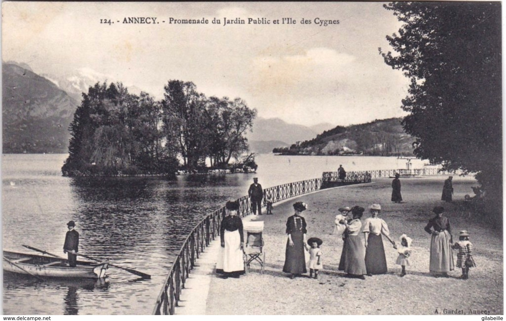 74 - Haute Savoie -  ANNECY -  Promenade Du Jardin Public Et L Ile Des Cygnes ( Belle Animation ) - Annecy