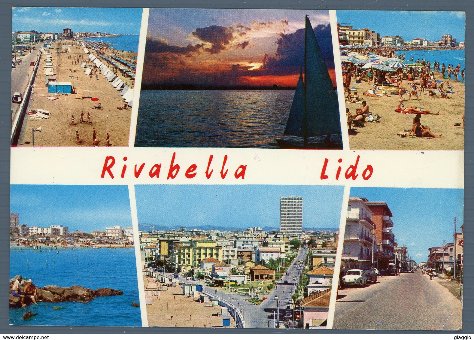 °°° Cartolina - Rivabella Lido Vedute Viaggiata °°° - Rimini