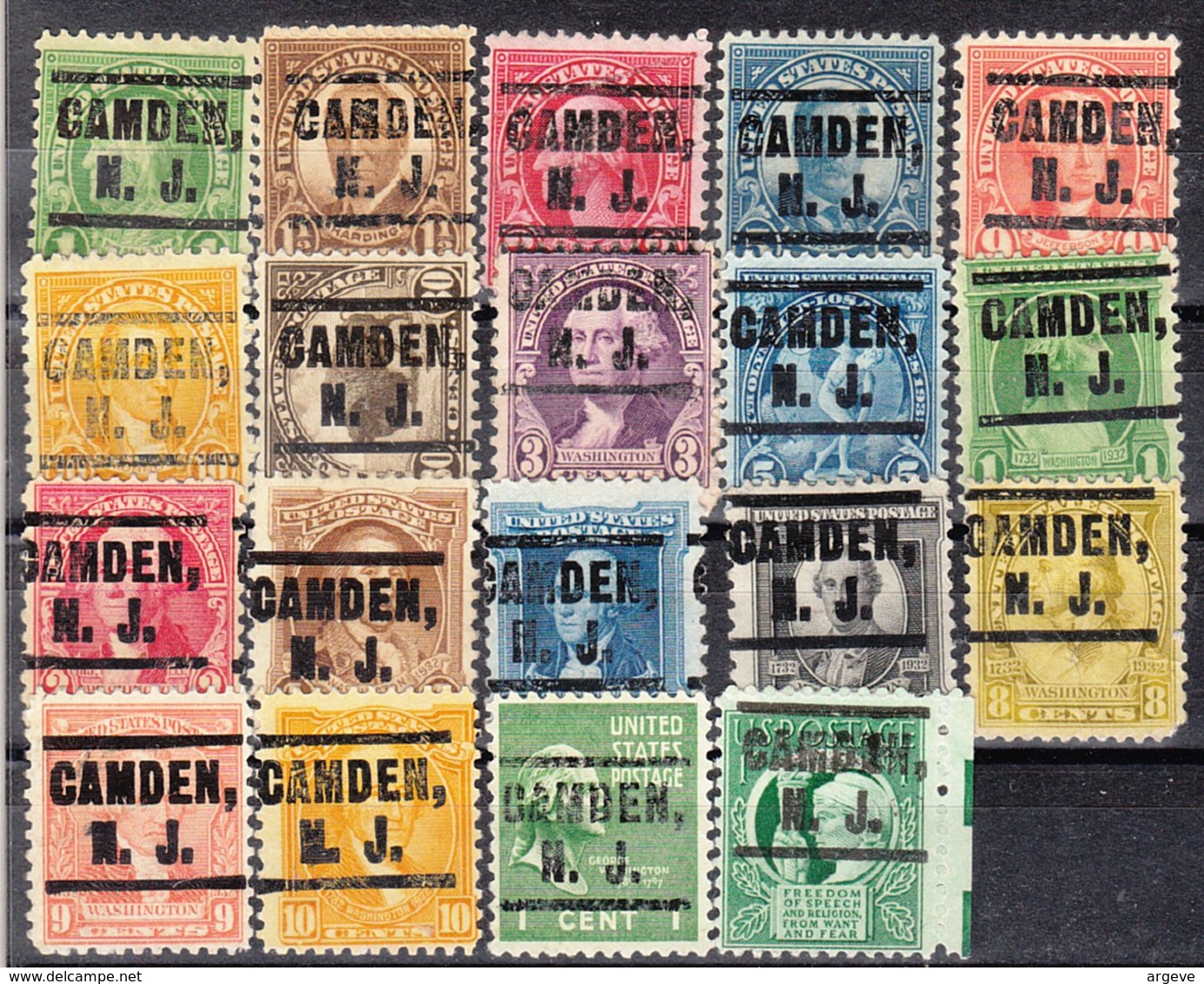 USA Precancel Vorausentwertung Preo, Locals New Jersey, Camden 203, 19 Diff. Perf. 11x10 1/2 - Vorausentwertungen