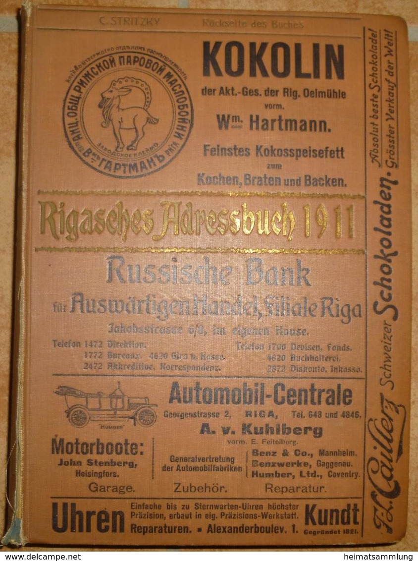 Lettland - Riga - Rigasches Adressbuch 1911 - 1044 Seiten - Unclassified