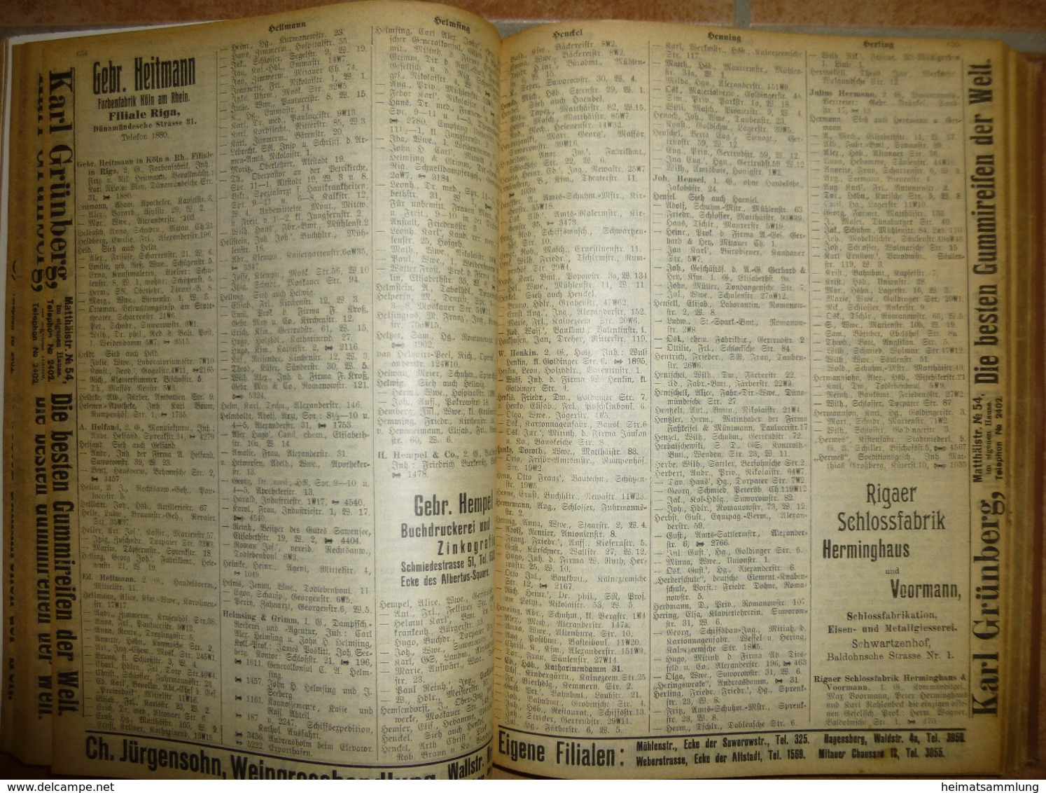 Lettland - Riga - Rigasches Adressbuch 1911 - 1044 Seiten - Ohne Zuordnung