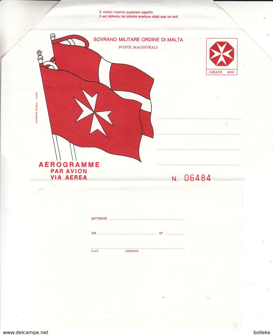 Ordre De Malte - Aérogramme - Drapeaux - Sovrano Militare Ordine Di Malta