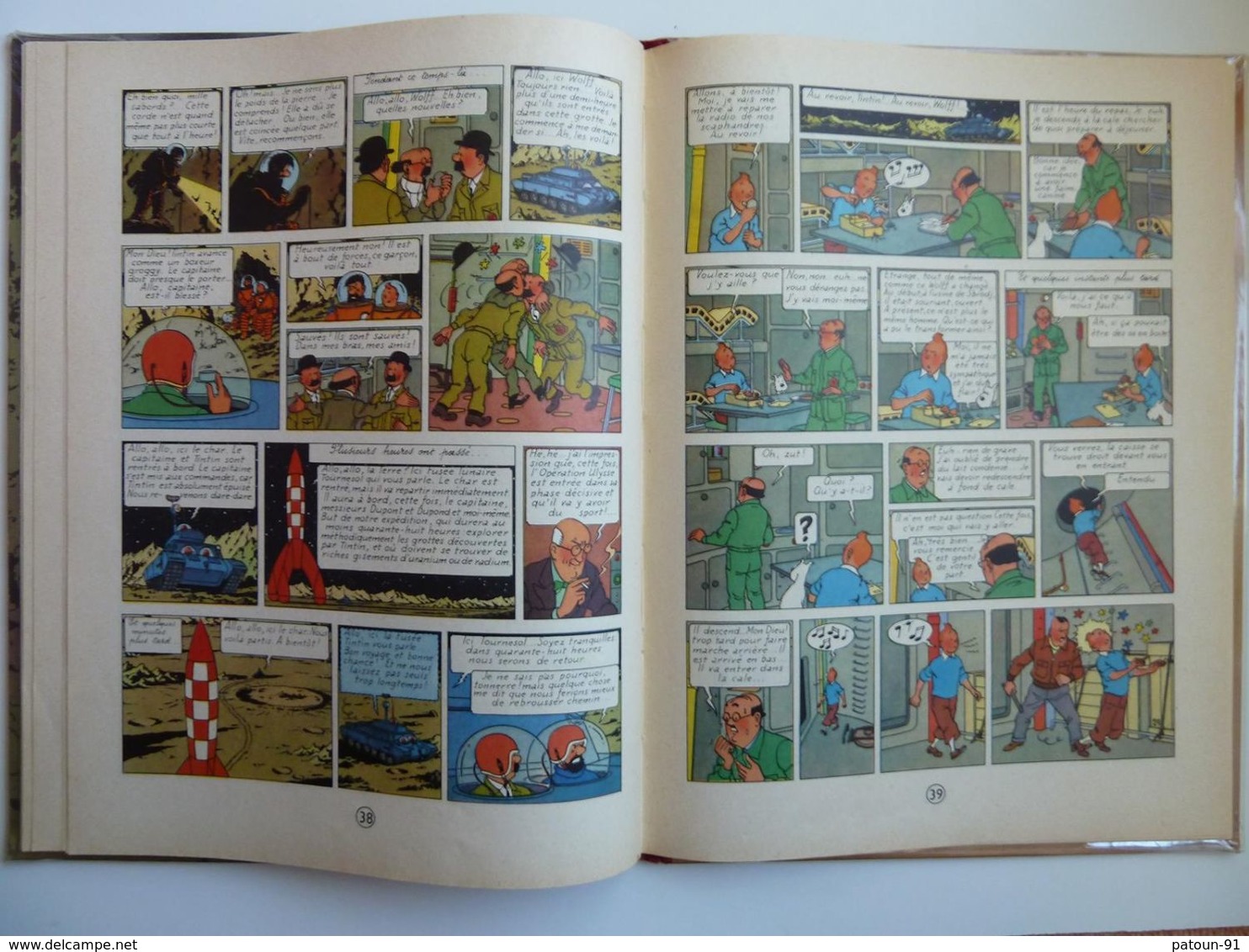 Tintin,On a marché sur la lune, en EO Edition française Casterman 1954, B11 en BE++