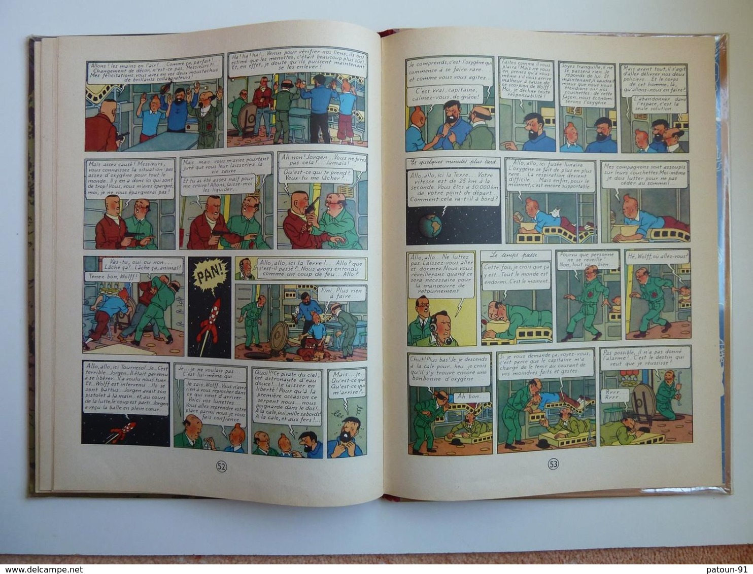 Tintin,On a marché sur la lune, en EO Edition française Casterman 1954, B11 en BE++