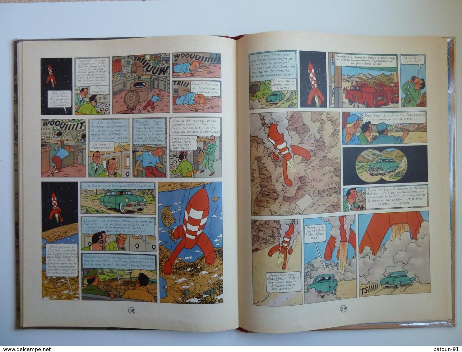 Tintin,On a marché sur la lune, en EO Edition française Casterman 1954, B11 en BE++