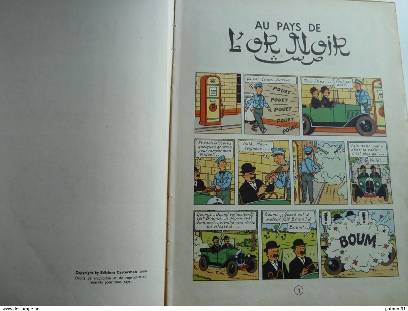 Tintin, Au pays de l'or noir, en EO Edition Casterman 1950, B4 en BE++