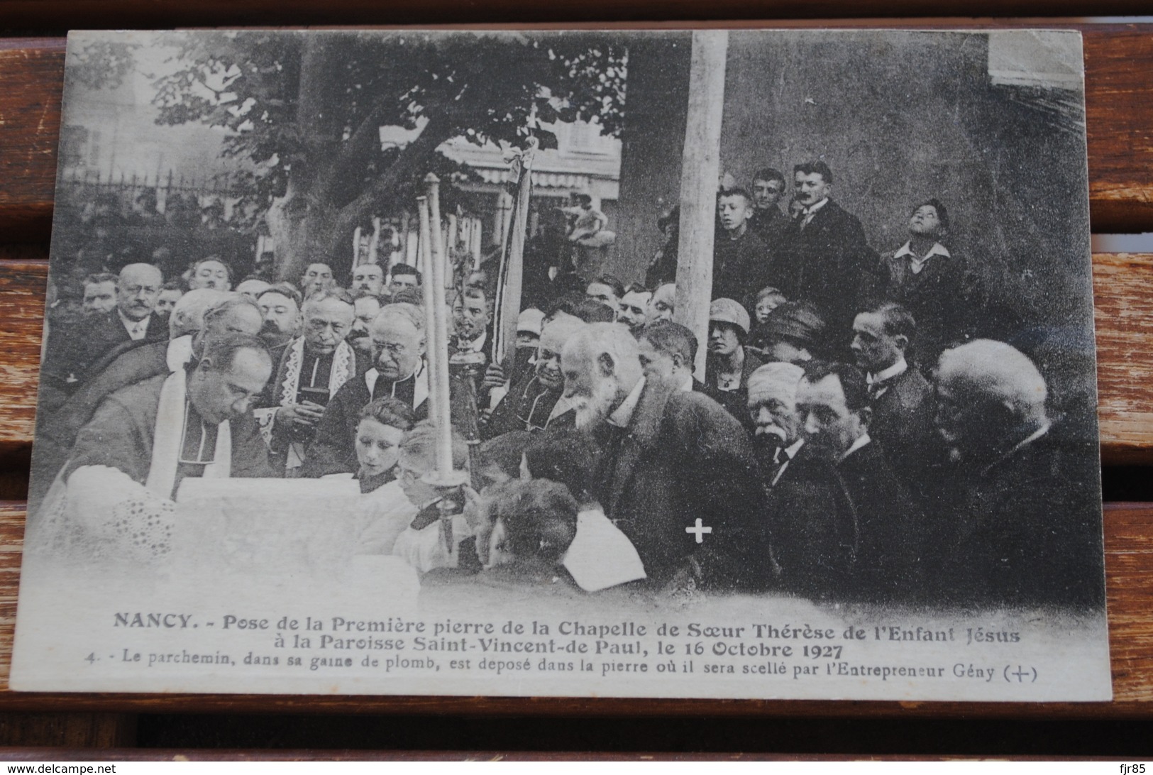 NANCY POSE DE LA PREMIERE PIERRE DE LA CHAPELLE DE SOEUR THERESE DE L ENFANT JESUS  A LA PAROISE SAINT VINCENT DE PAUL - Nancy