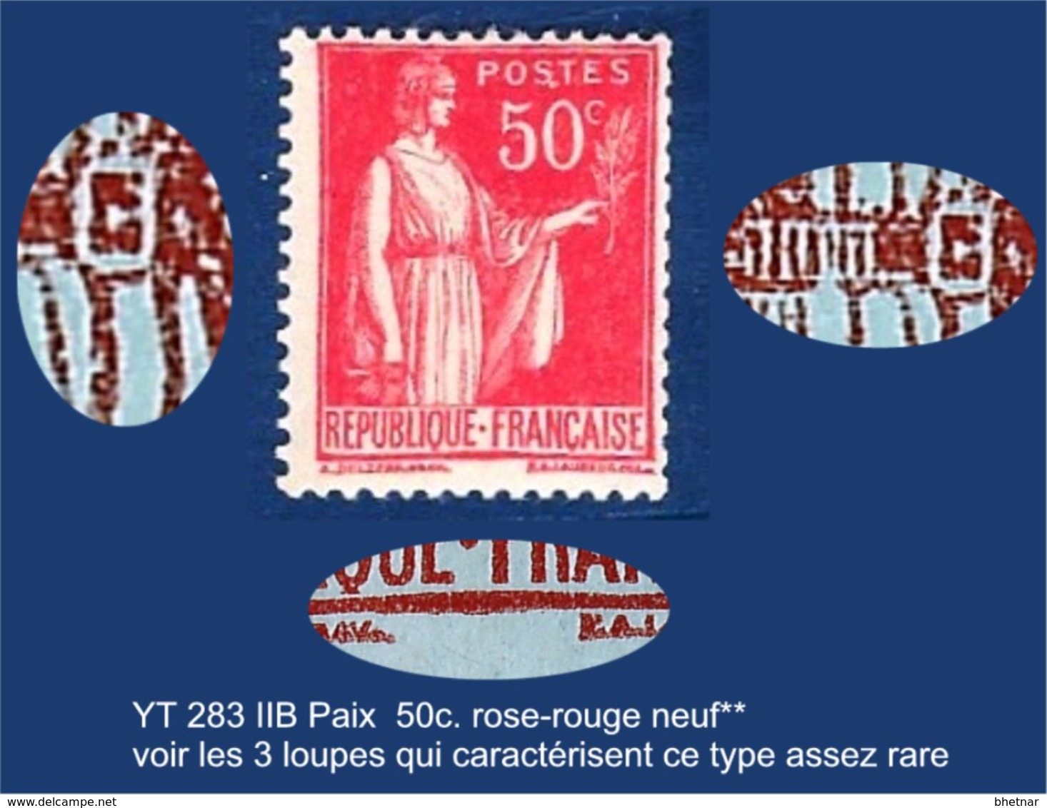 FR YT 283 IIB " Paix 50c. Rose-rouge " 1933 Neuf** Voir Le Scan - 1932-39 Paix