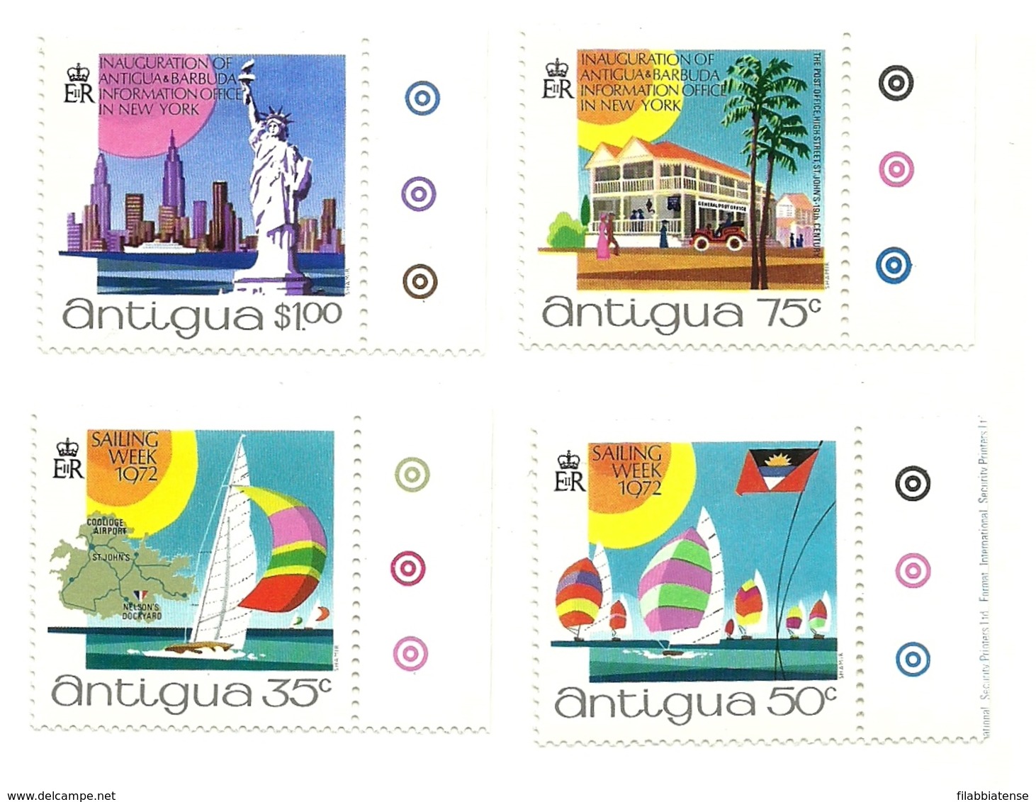 1973 - Antigua 291/94 Ufficio Del Turismo - Antigua E Barbuda (1981-...)