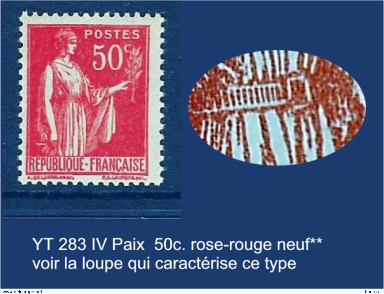 FR YT 283 IIB " Paix 50c. Rose-rouge " 1933 Neuf** Voir Le Scan - 1932-39 Paix