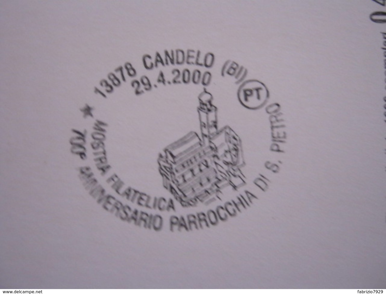 A.13 ITALIA ANNULLO 2000 CANDELO BIELLA CHIESA PARROCCHIA S. PIETRO ARCHITETTURA DISEGNO SPACCATO - Christianity