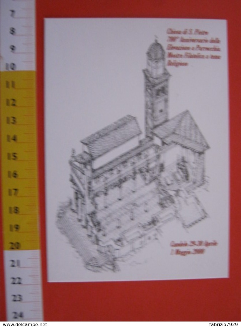 A.13 ITALIA ANNULLO 2000 CANDELO BIELLA CHIESA PARROCCHIA S. PIETRO ARCHITETTURA DISEGNO SPACCATO - Cristianesimo