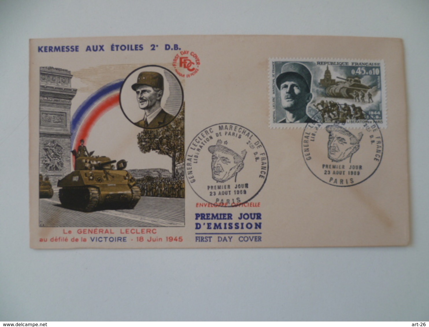 FDC  KERMESSE AUX ETOILES 2 ° DB GENERAL LECLERC MILITAIRE MILITARIA 1969 - 1960-1969