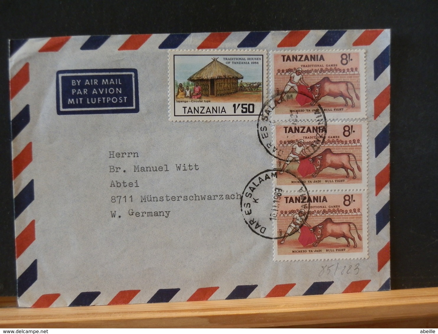 85/823  LETTRE  TANZANIA  1989 - Tanzanie (1964-...)