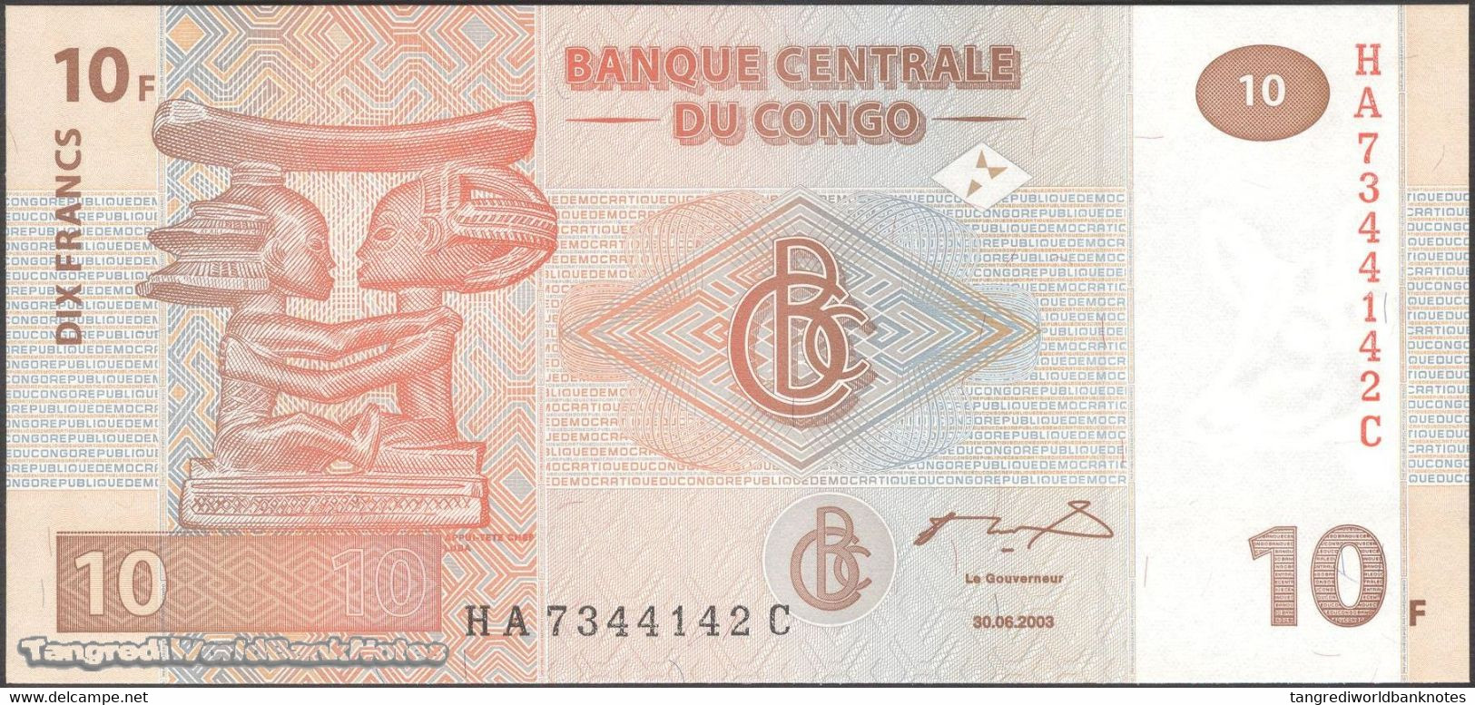 TWN - CONGO DEM. REP. 93A - 10 Francs 30.6.2003 HA-C (HdM) UNC - Repubblica Democratica Del Congo & Zaire