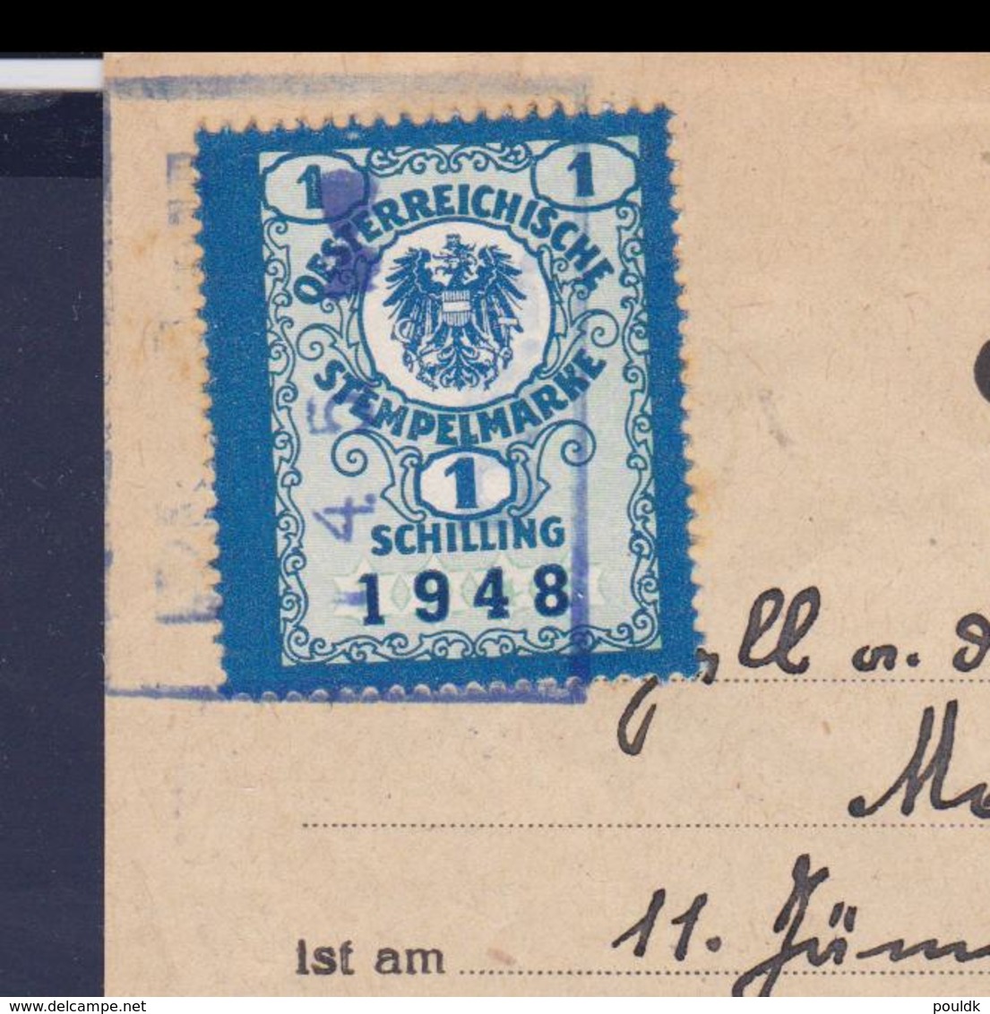 Austria Geburtsurkunde From Zell An Der Pram 1947 With   Stempelmarke (LAR9-22) - Steuermarken