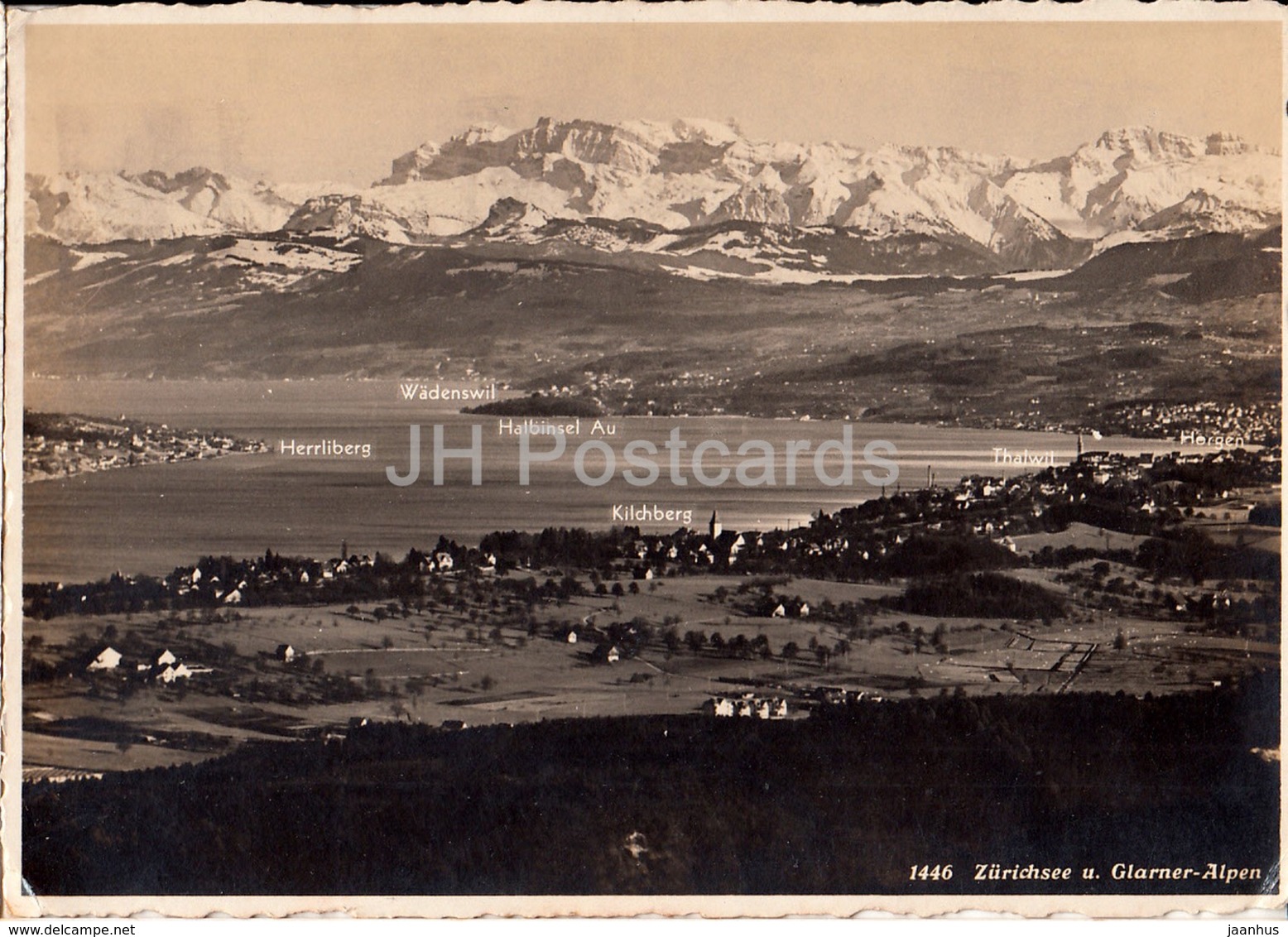 Zurichsee U. Glarner-Alpen - Kilchberg - Herrliberg - Wadenswil - Thalwil - 1446 - Switzerland - Old Postcard - Used - Herrliberg