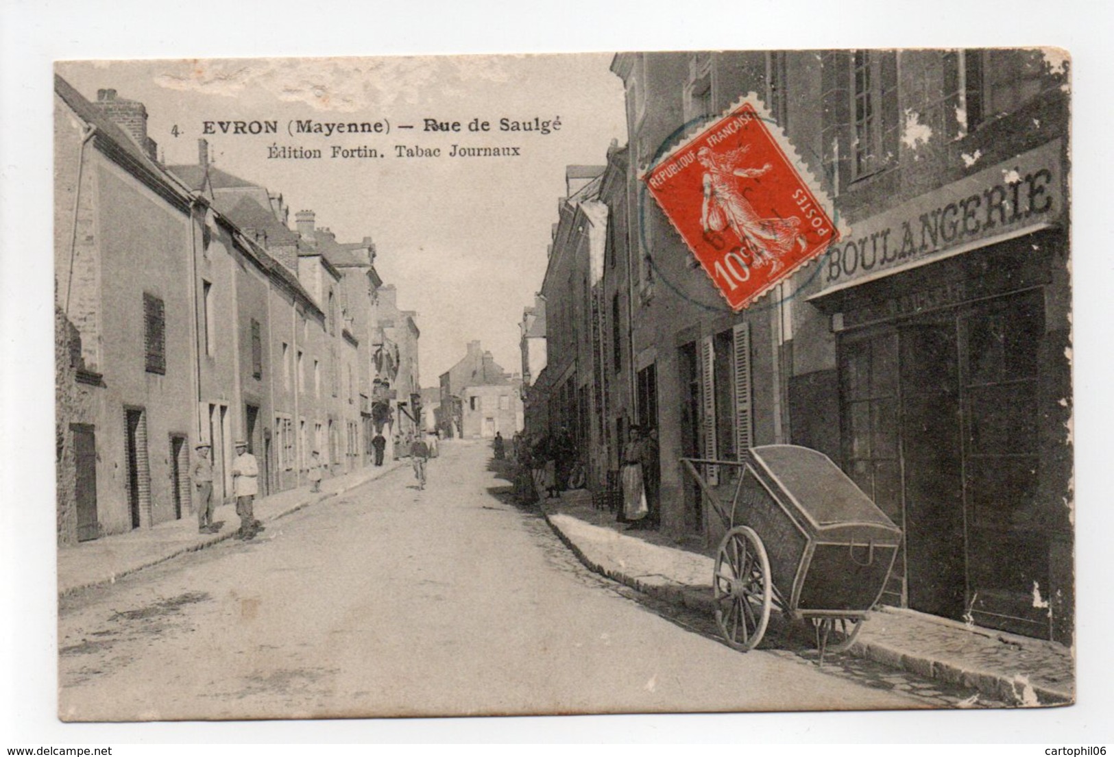 - CPA EVRON (53) - Rue De Saulgé 1915 (BOULANGERIE) - Edition Fortin N° 4 - - Evron